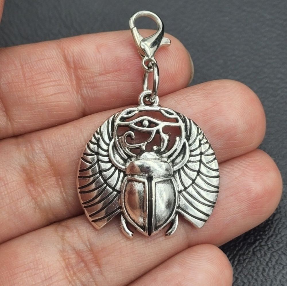 Egyptian scarab eye of Ra clip on charms planner zipper pull resurrection